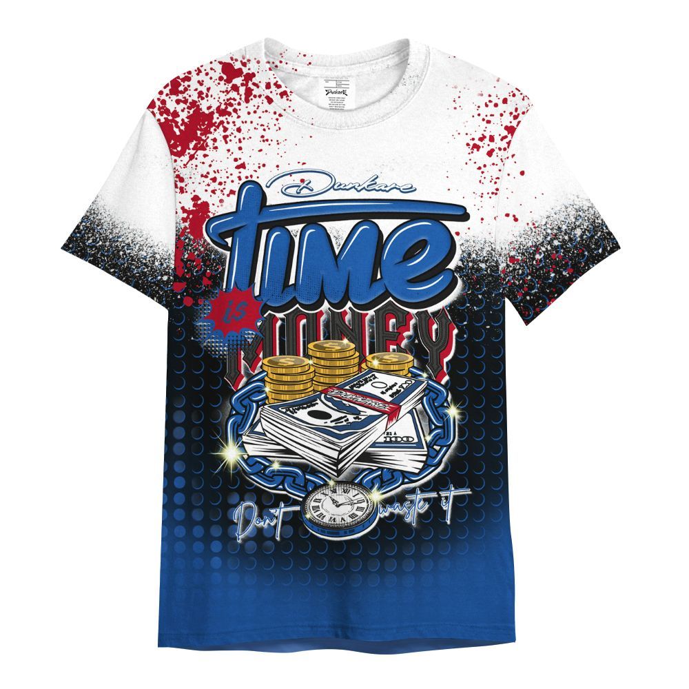 Shirt To Match Air Griffey Max Black Red Navy Blue 1s - Halftone Time Is Money All Over Print