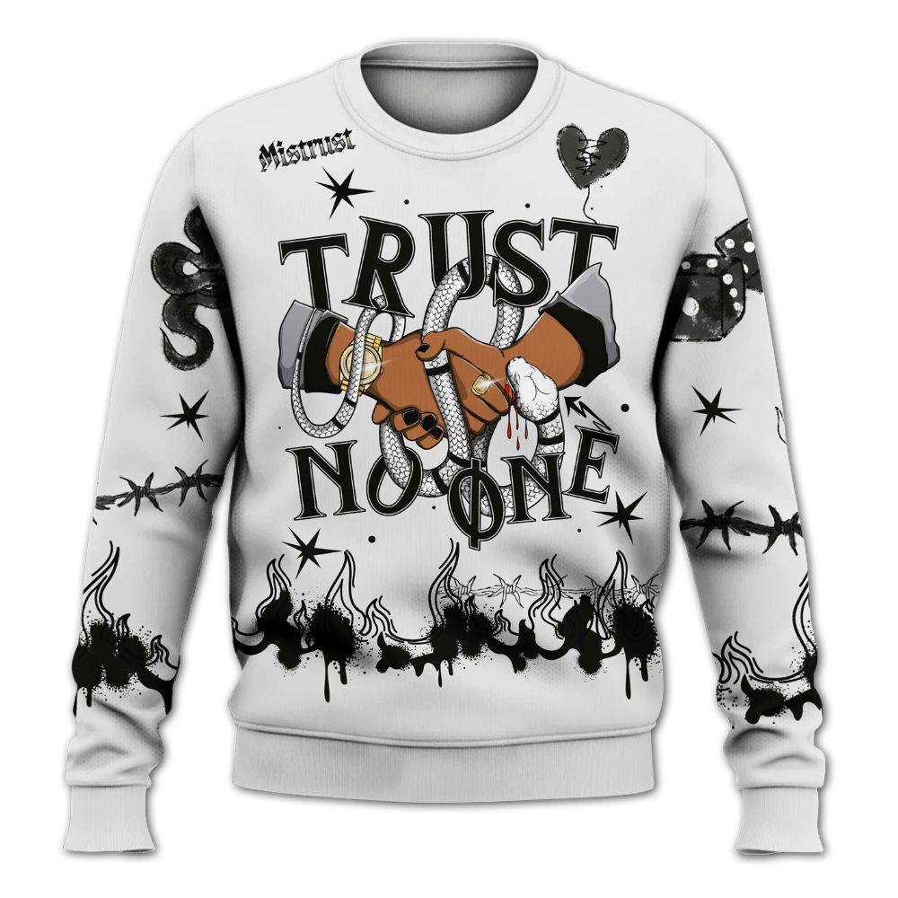 Sweatshirt To Match Baroque Brown 12s - Trust No One Snake-Bite Doodle Crayon All Over Print