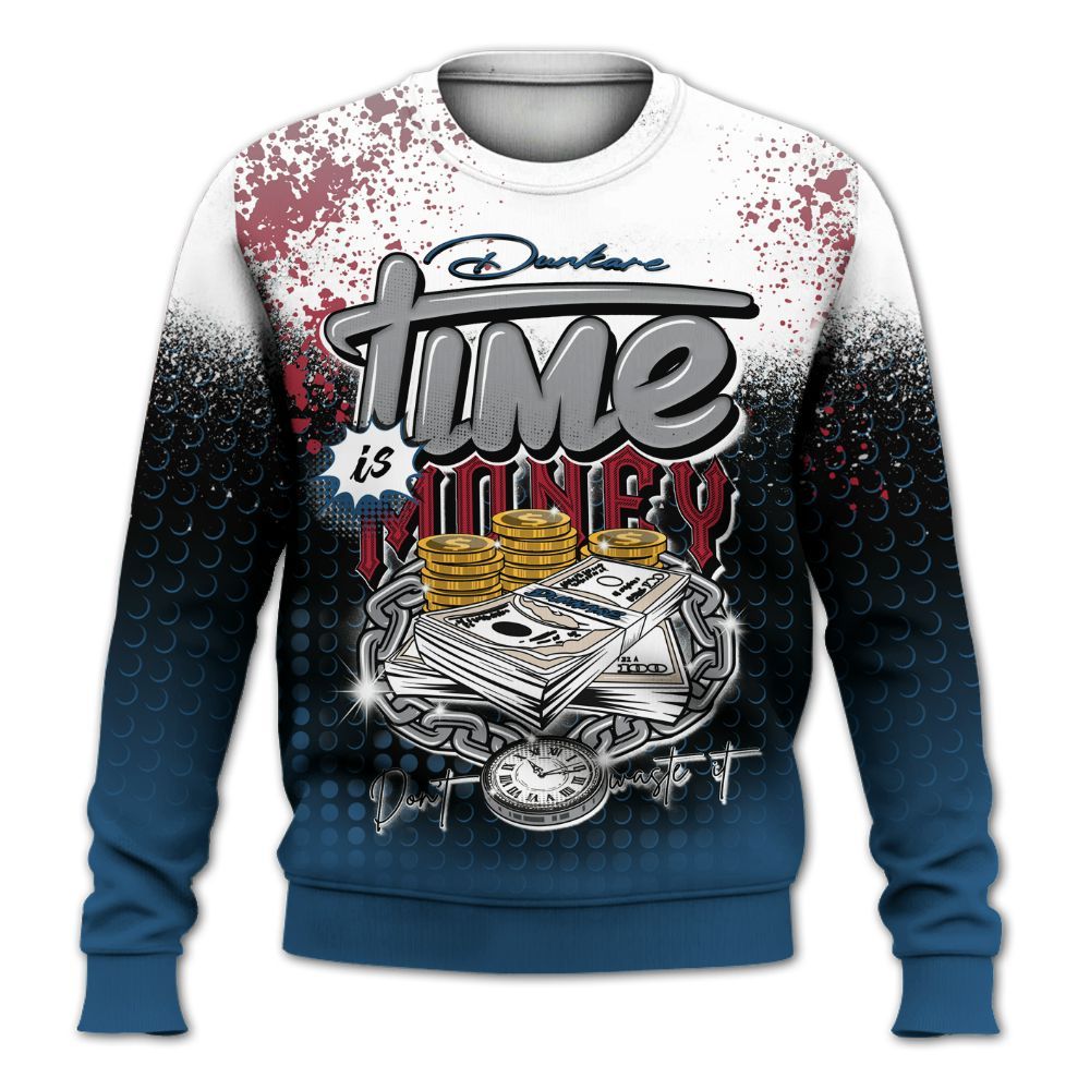 Sweatshirt To Match Rare Air 3s - Halftone Time Is Money All Over Print