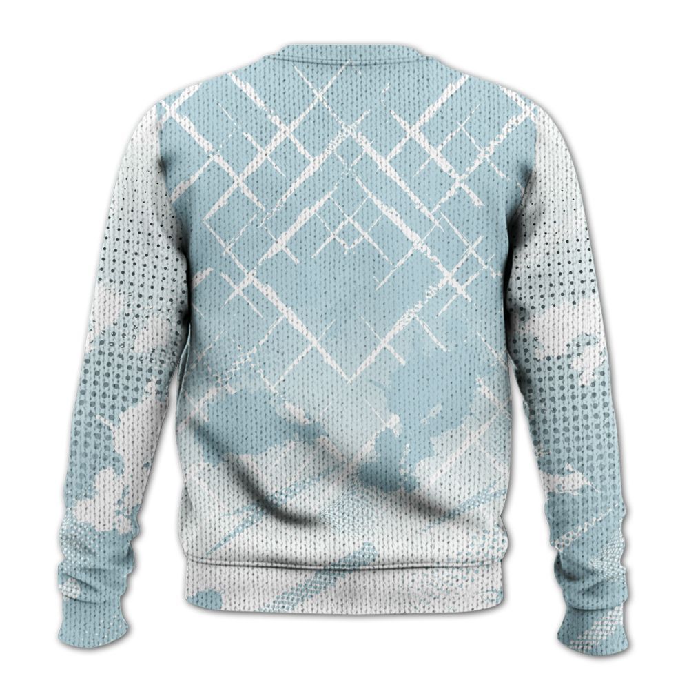 Knitted Sweater To Match Mid Ice Blue 1s - Halftone Stand Business Dripping