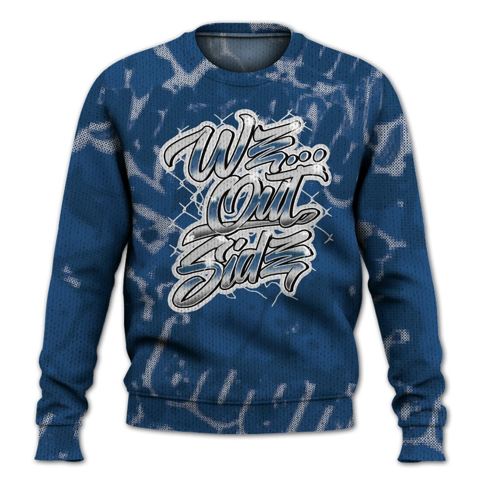 Knitted Sweater To Match High OG Midnight Navy 1s - We OutSider Graphic Street