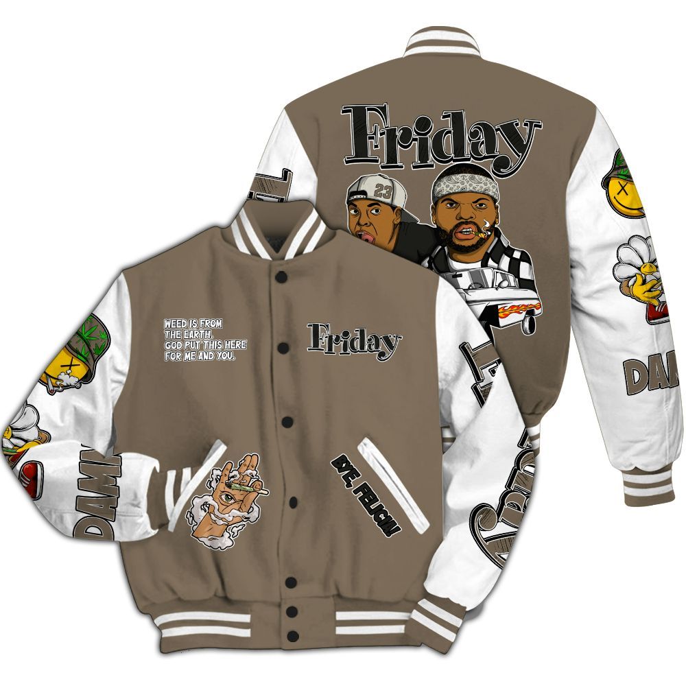 Varsity Jacket To Match Low OG Dark Mocha 1s - Friday Sneaker Stress Style All Over Print
