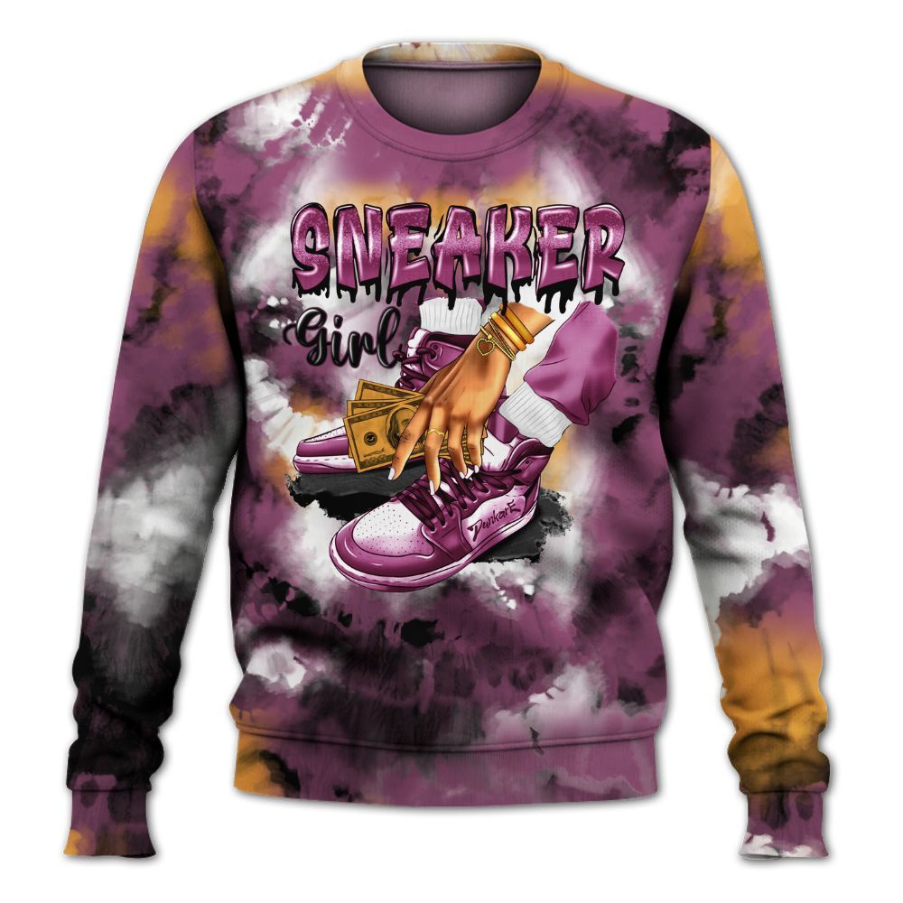 Sweatshirt To Match High OG Brotherhood 1s - SNEAKER Girl Money Drip Tie Dye All Over Print