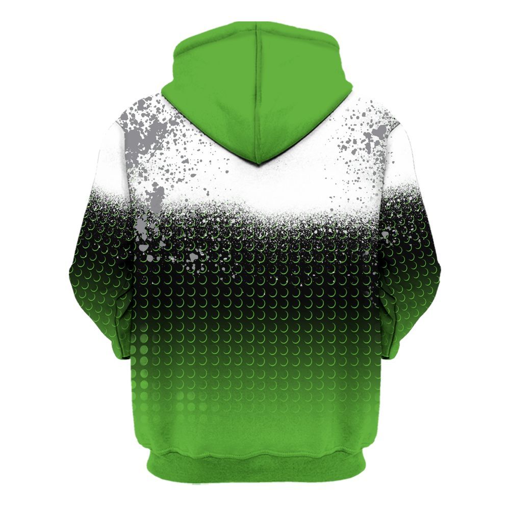 Hoodie To Match Retro Green Bean 5s - Halftone Time Is Money All Over Print