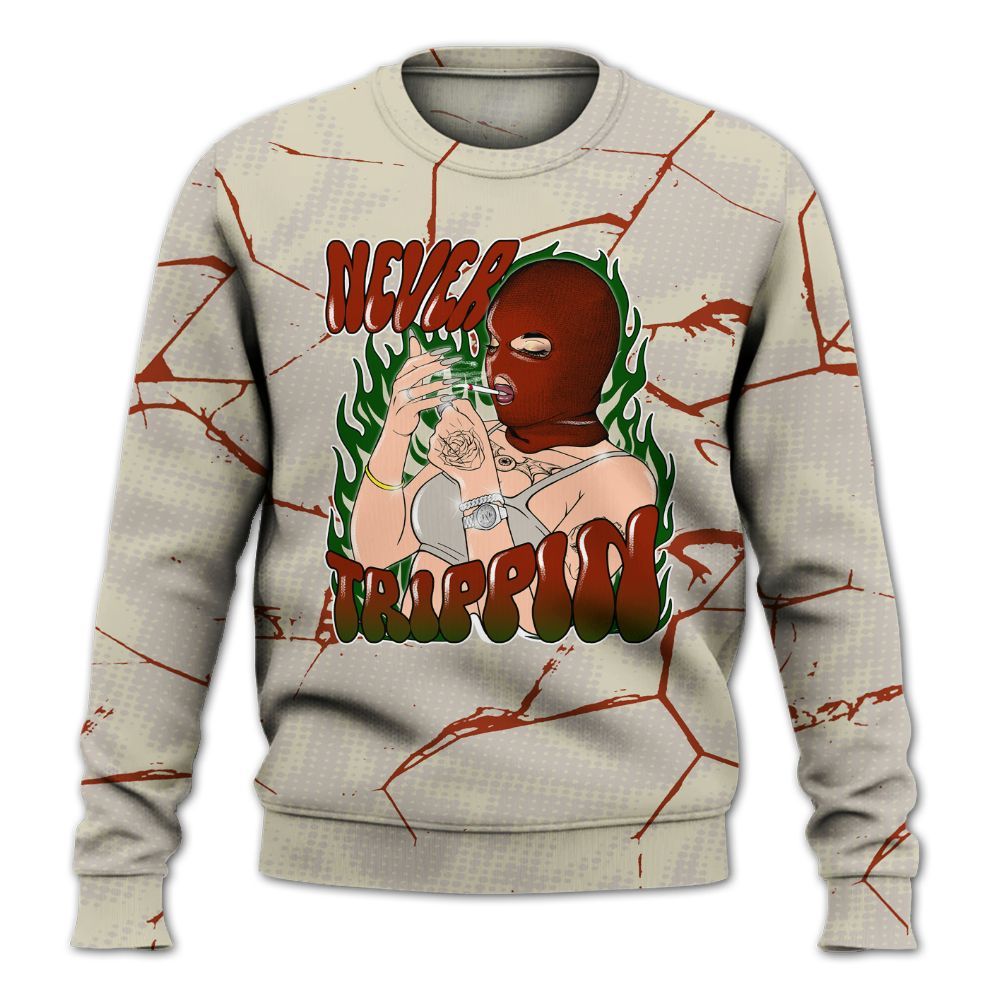 Sweatshirt To Match El Grito 5s - Ne'er Trippin' Unique Crack All Over Print