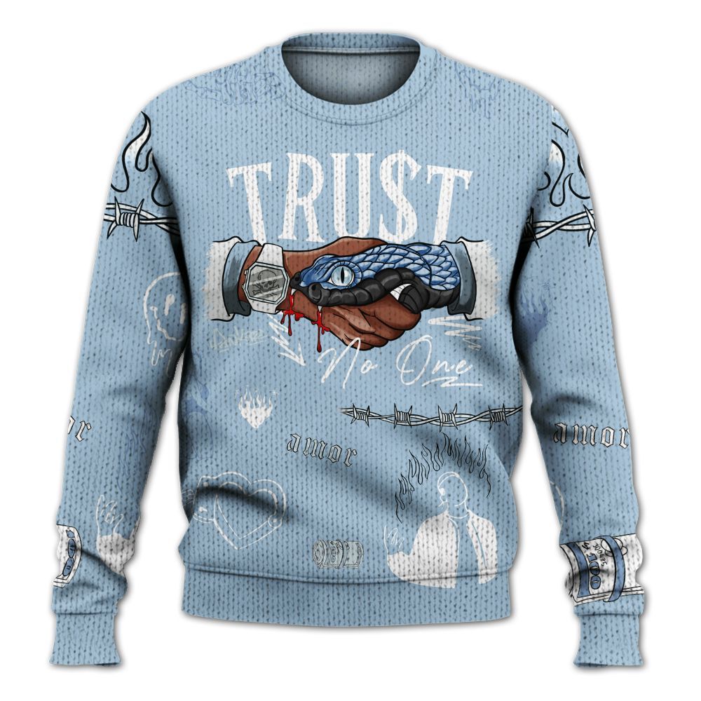 Knitted Sweater To Match Forget Me Not 4s - Snake Trust No One