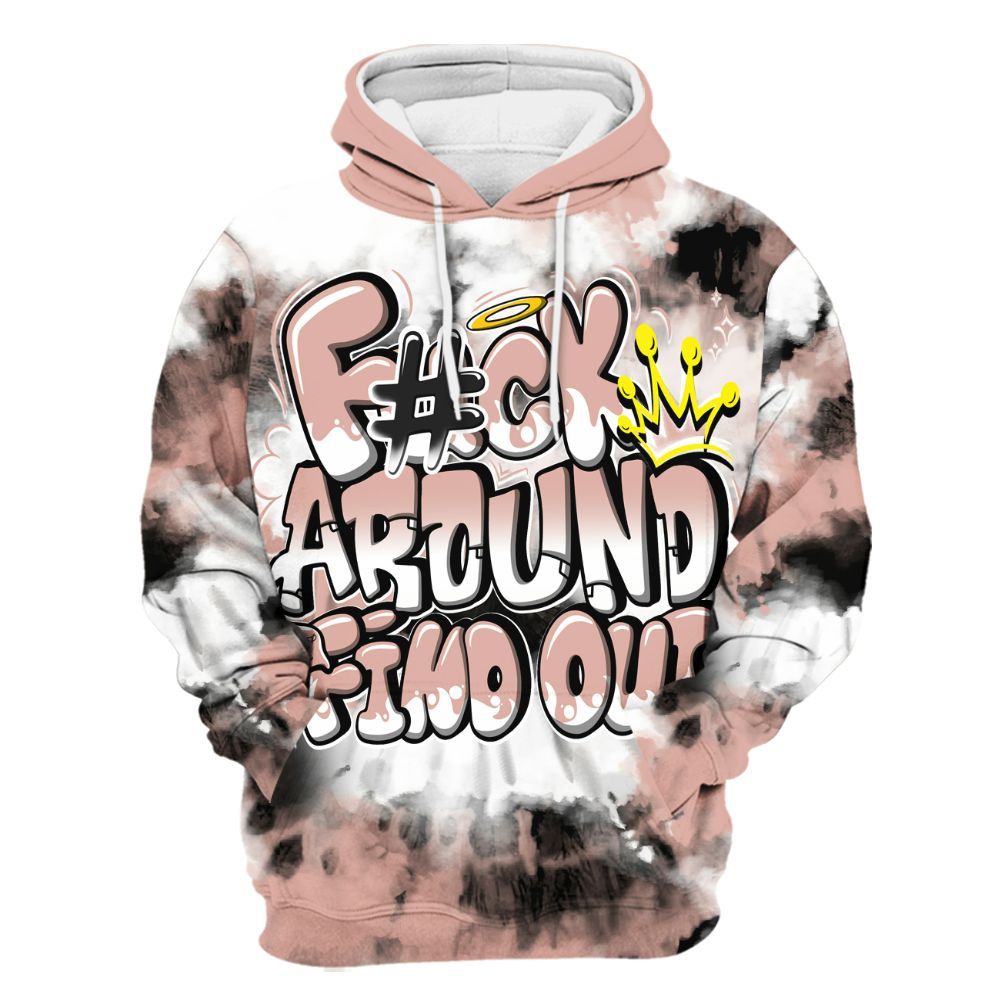 Hoodie To Match Dunk Low Pink Velvet - Tie Dye FK Around Find Out All Over Print