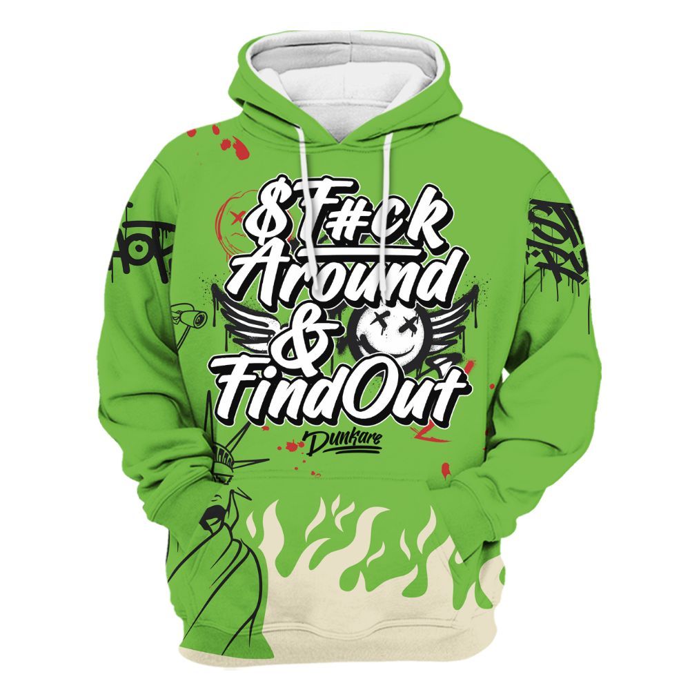 Hoodie To Match Air Max Waffle SP Action Green - Graphic Fck Around Find Out All Over Print