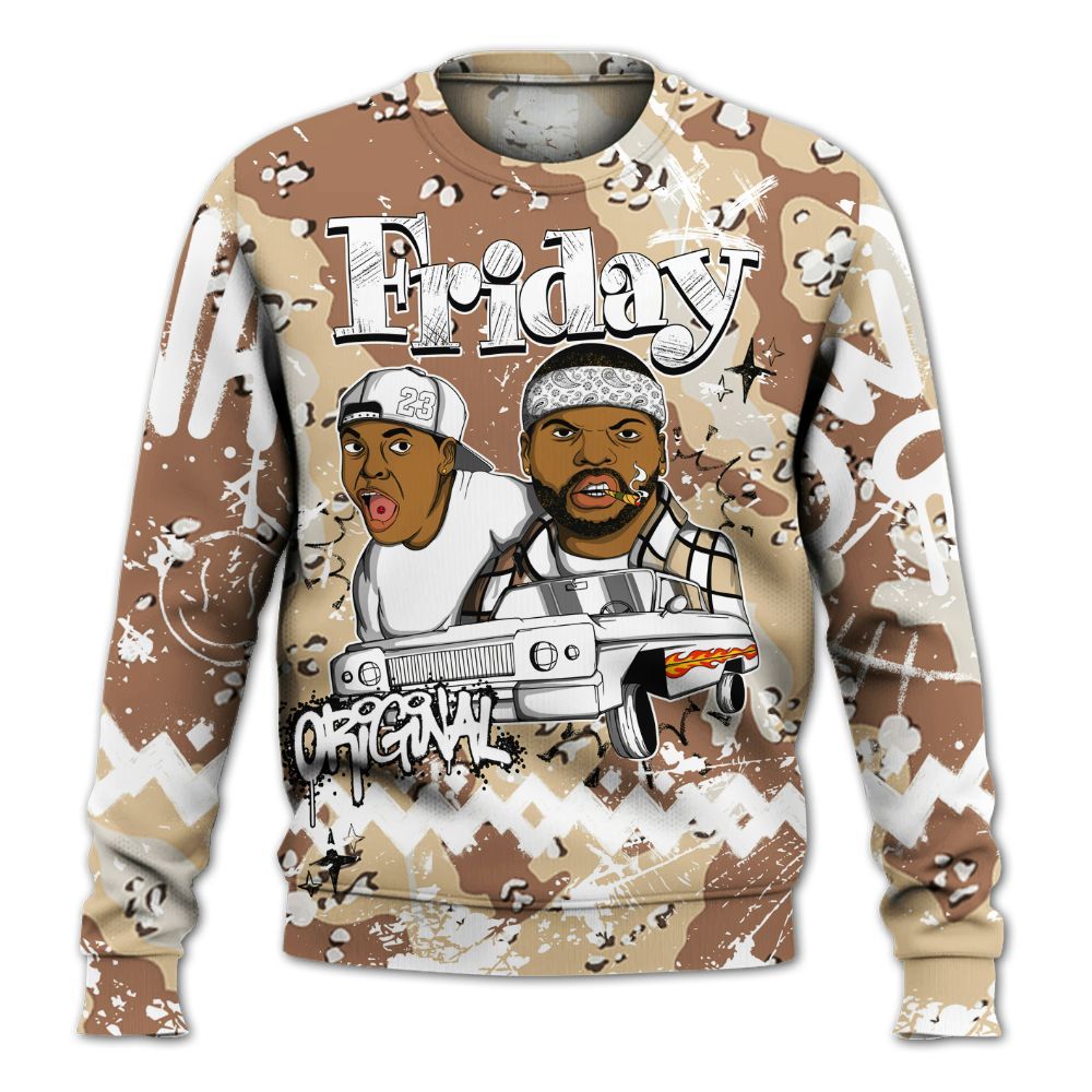 Sweatshirt To Match Desert Camo 3s - Friday Sneaker Crayon All Over Print