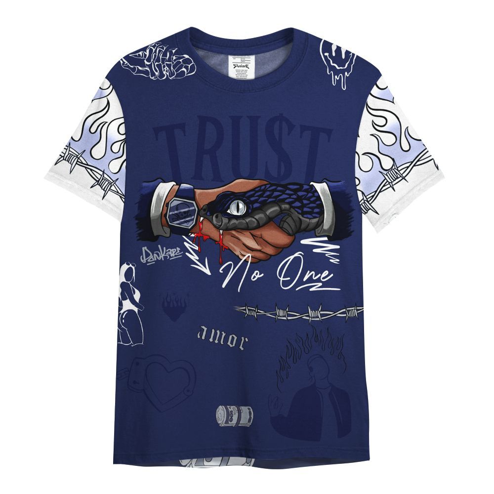 Shirt To Match Midnight Navy 11s - Snake Trust No One All Over Print