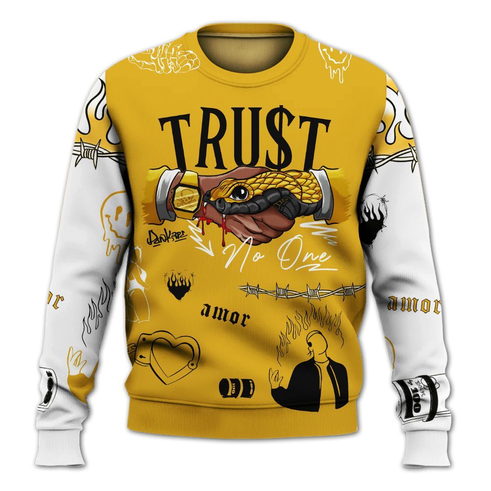 Sweatshirt To Match Vivid Sulfur 4s - Snake Trust No One All Over Print