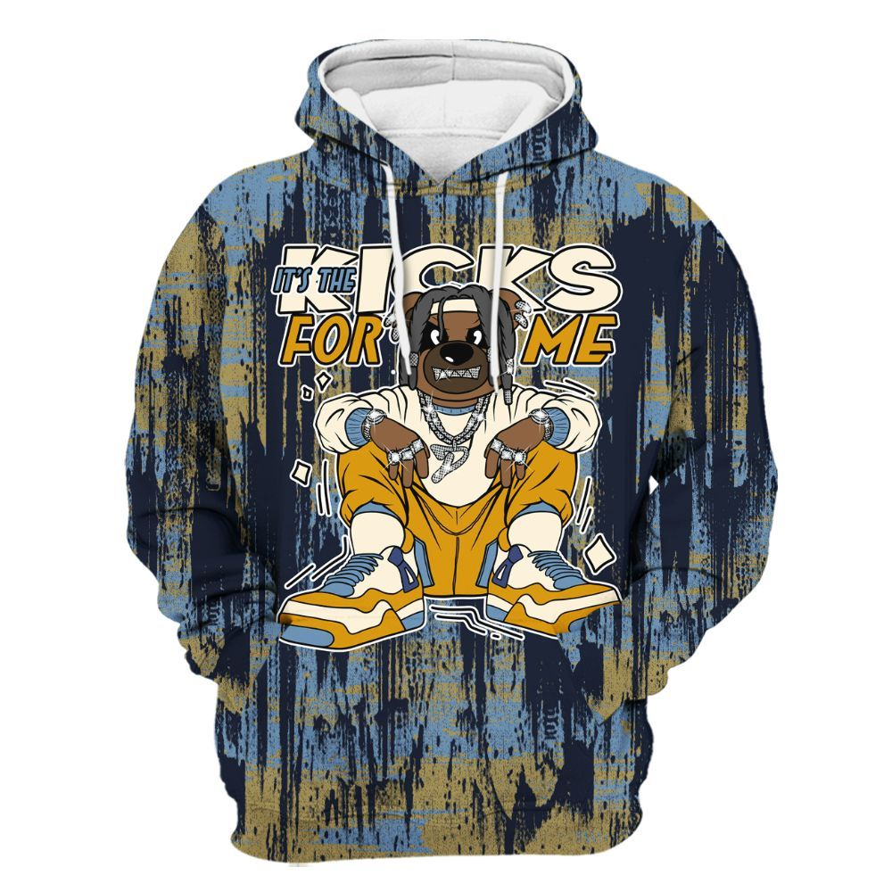 Hoodie To Match High OG First In Flight 1s - Sneakers Bear Glitch Art All Over Print