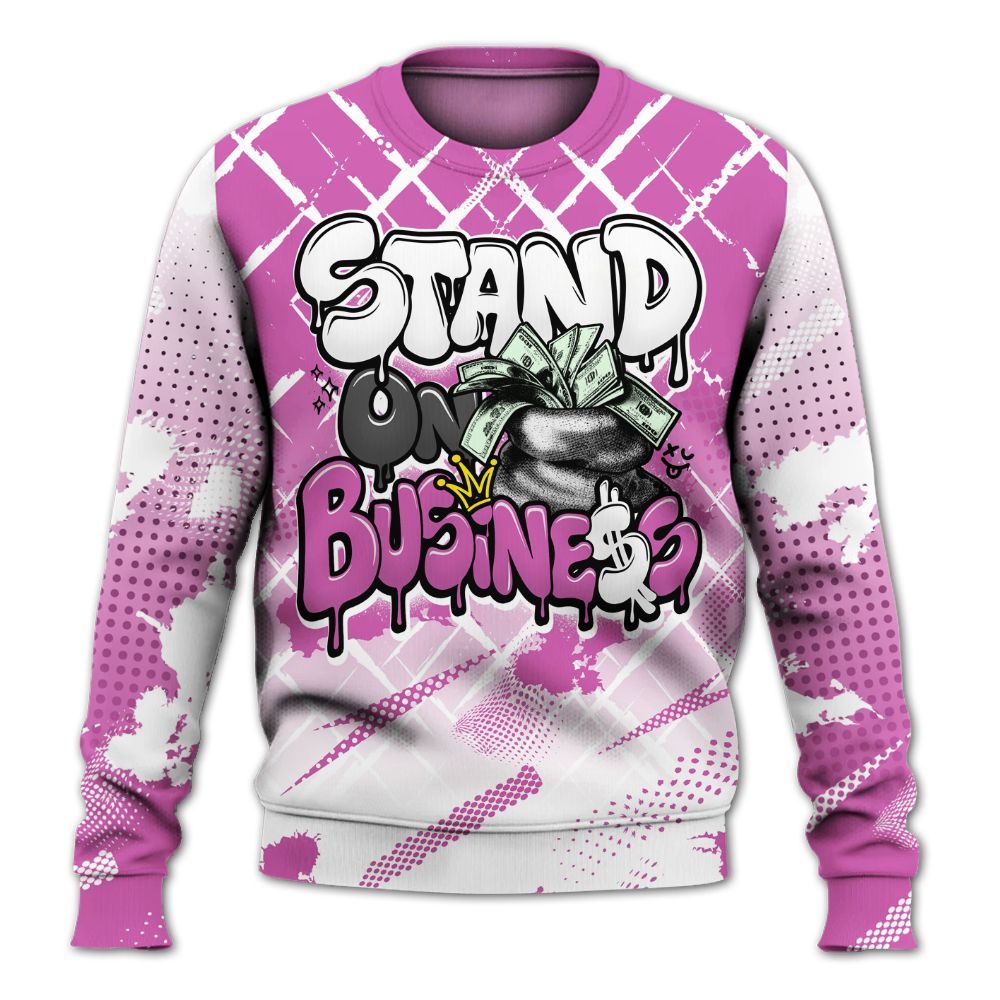 Sweatshirt To Match Hyper Violet 4s - Halftone Stand Business Dripping All Over Print