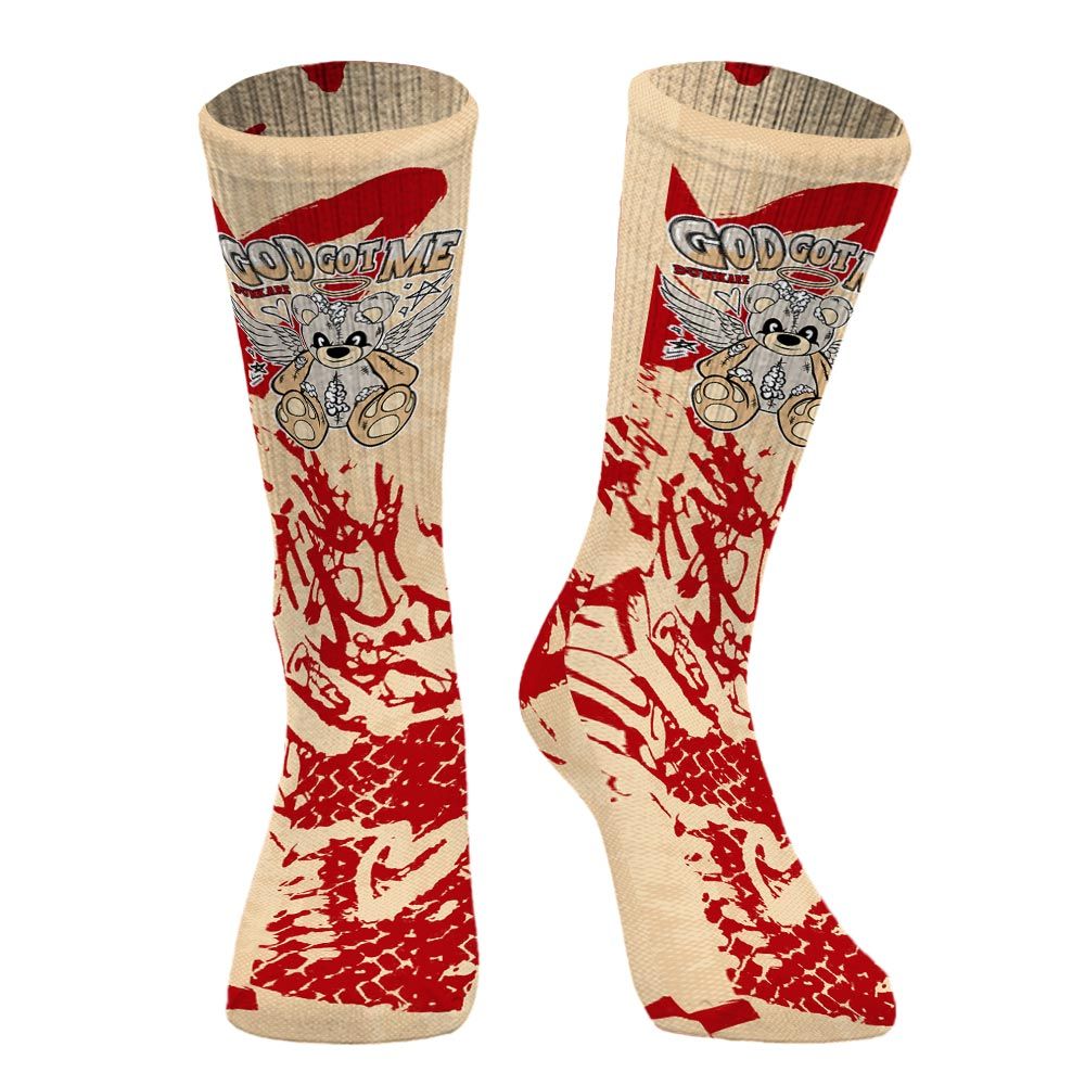 Sock To Match Dunk Low Strawberry Waffle - Gods Guides Me Bear Heart Grunge