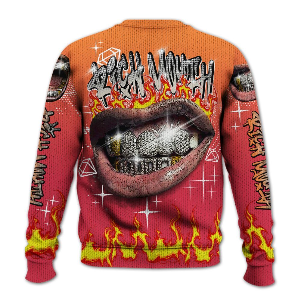 Knitted Sweater To Match Air Max Portal Bright Ceramic - Rich Mouth Fire Rap Retro 90s