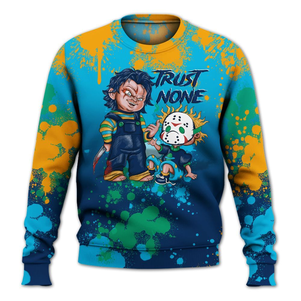 Sweatshirt To Match Dunk Low GS Electric Algae - Trust No One Scary All Over Print