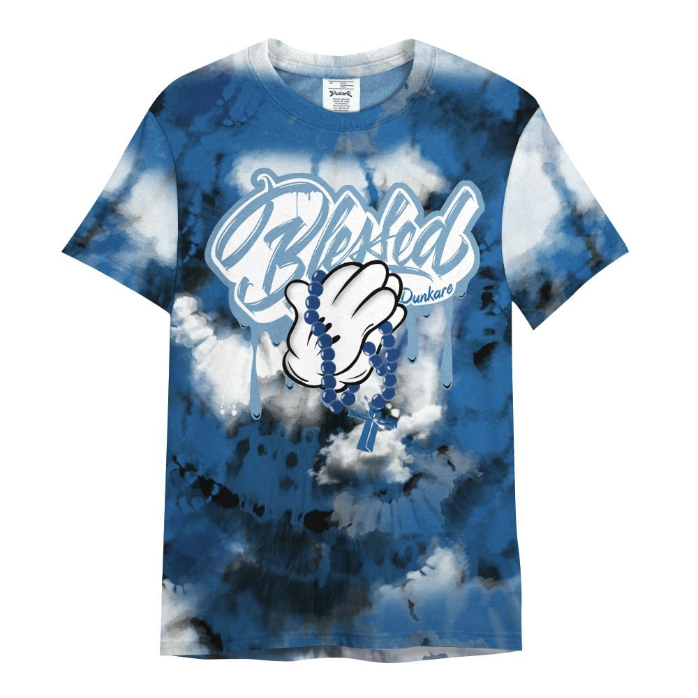 Shirt To Match French Blue 13s - God Blessed Tie Dye All Over Print