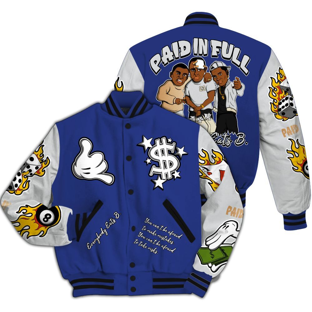 Varsity Jacket To Match JM Pro Black Concord - Everybody Paid In Full Graphic All Over Print