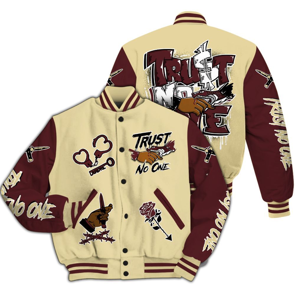 Varsity Jacket To Match Women Phantom 12s - Trust No One Dripping All Over Print