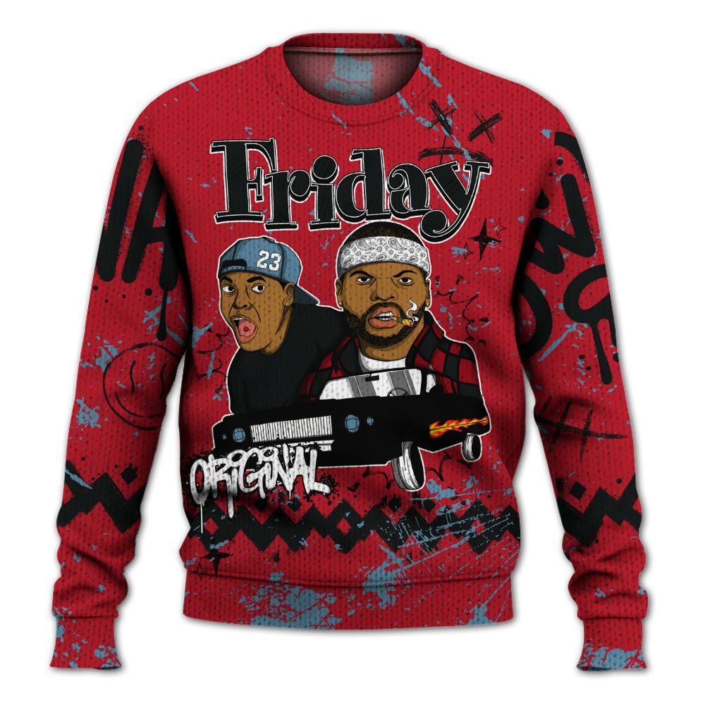 Knitted Sweater To Match Retro Raging Bull 5s - Friday Sneaker Crayon