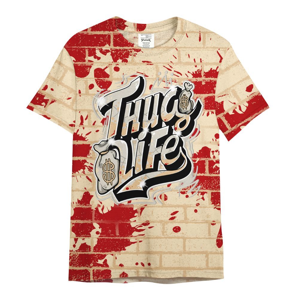 Shirt To Match Dunk Low Strawberry Waffle - Free Thug Living Graphic Brick Art All Over Print