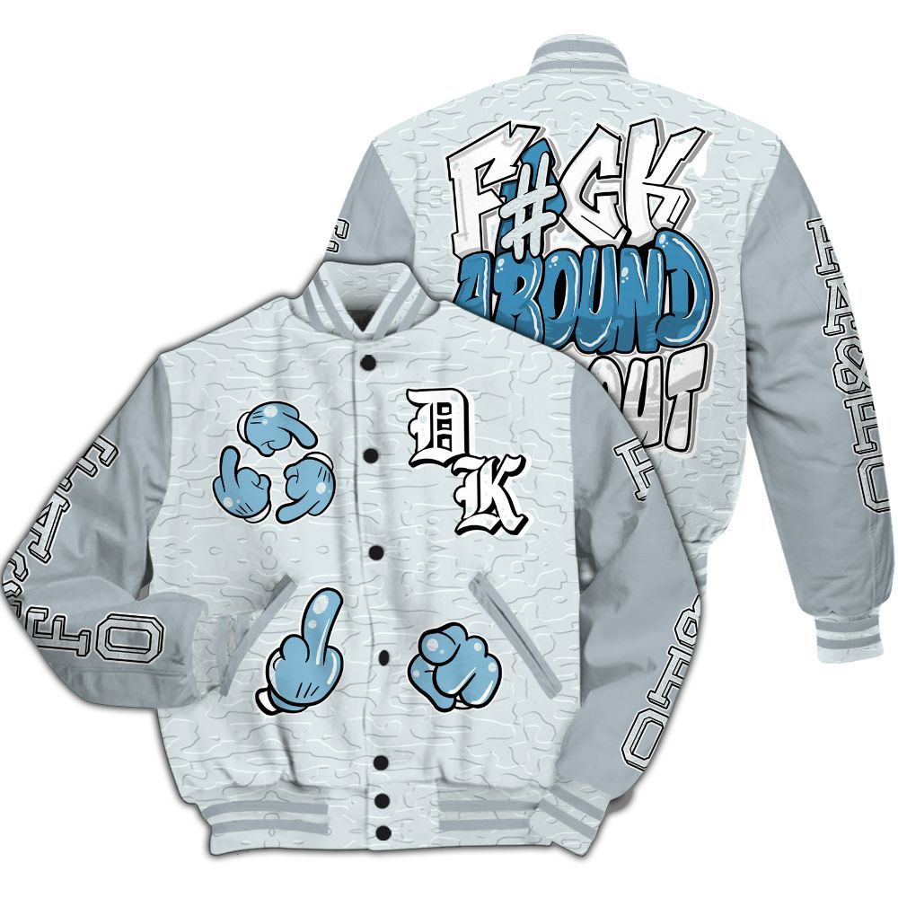 Varsity Jacket To Match Zion Half Moon 3s - F Around Find Out Graphic All Over Print