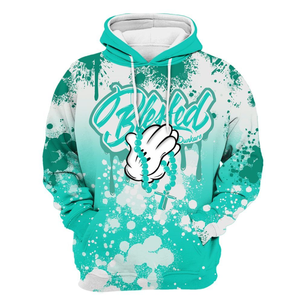 Hoodie To Match Dunk Low Clear Jade - God Blessed Ink Drip All Over Print