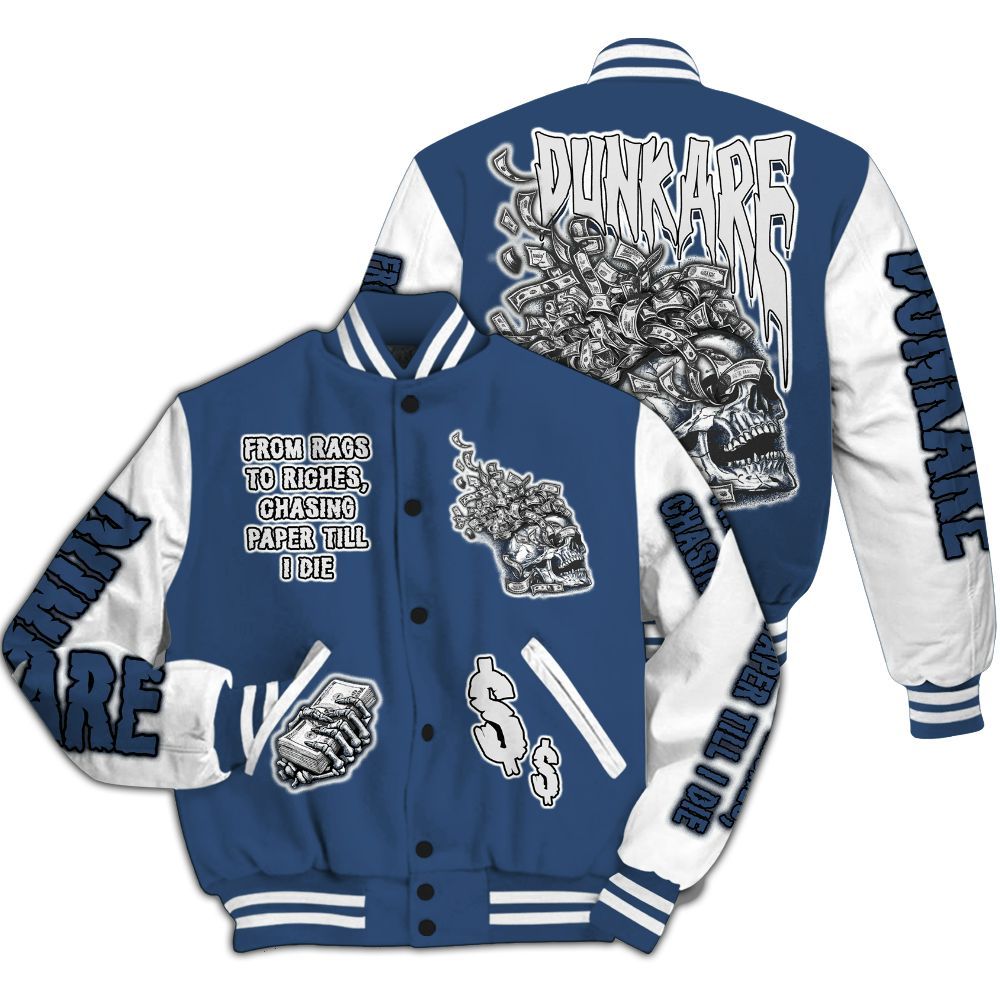 Varsity Jacket To Match Midnight Navy 4s - From Rags To Riches All Over Print
