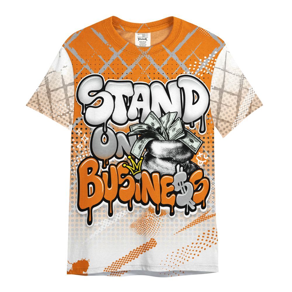 Shirt To Match Orange Citrus 3s - Halftone Stand Business Dripping All Over Print