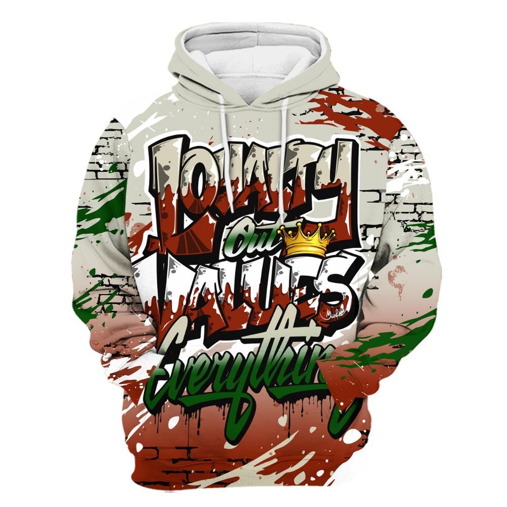 Hoodie To Match El Grito 5s - Values Of Loyalty Drip All Over Print