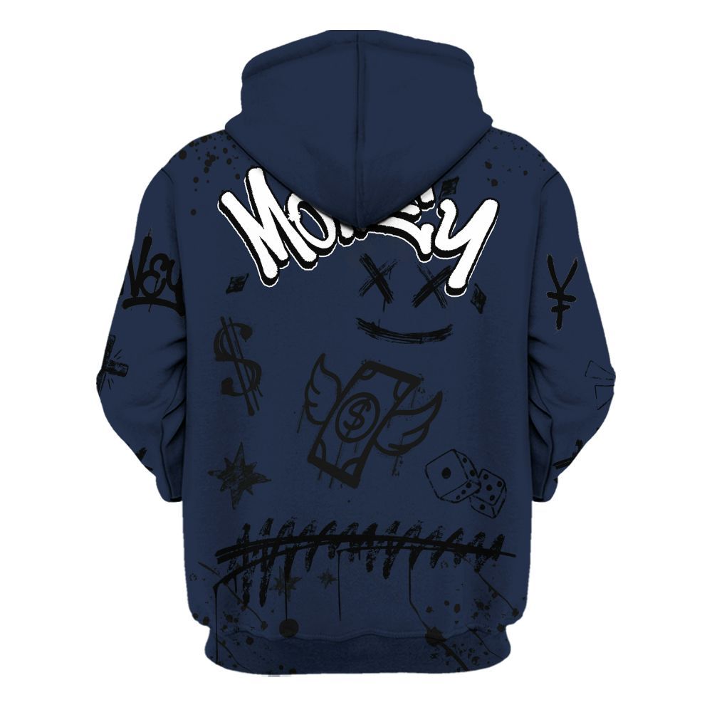 Hoodie To Match Dunk Low White Midnight Navy - Everybody Paid In Full Crayon All Over Print