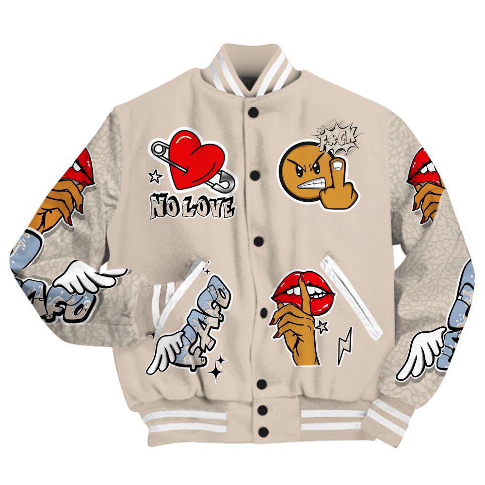 Varsity Jacket To Match Desert Sand 3s - FK Around Find Out All Over Print