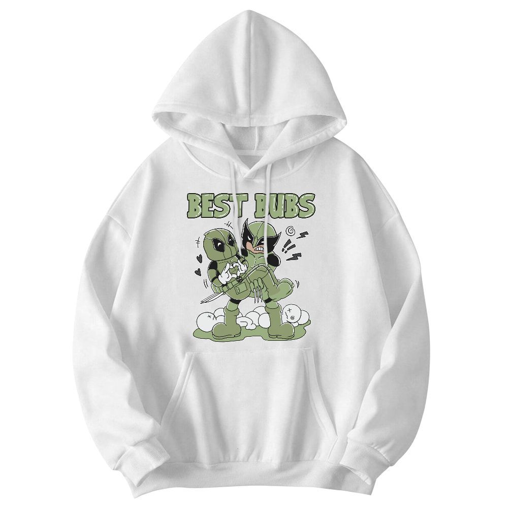Sweatshirt To Match Oil Green 4s - Bubs Cartoon Graphic