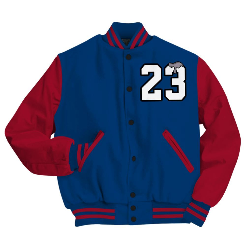Varsity Jacket To Match Rare Air 4s Shirt - Custom Name Number 23 Drip All Over Print