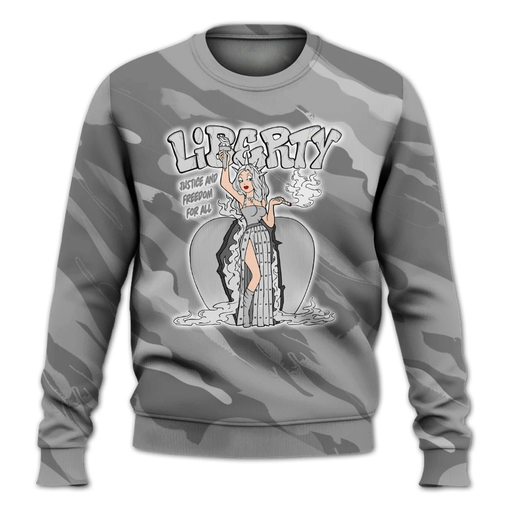Sweatshirt To Match Black Wolf Grey 12s - Midwest Cartoon Colored All Over Print