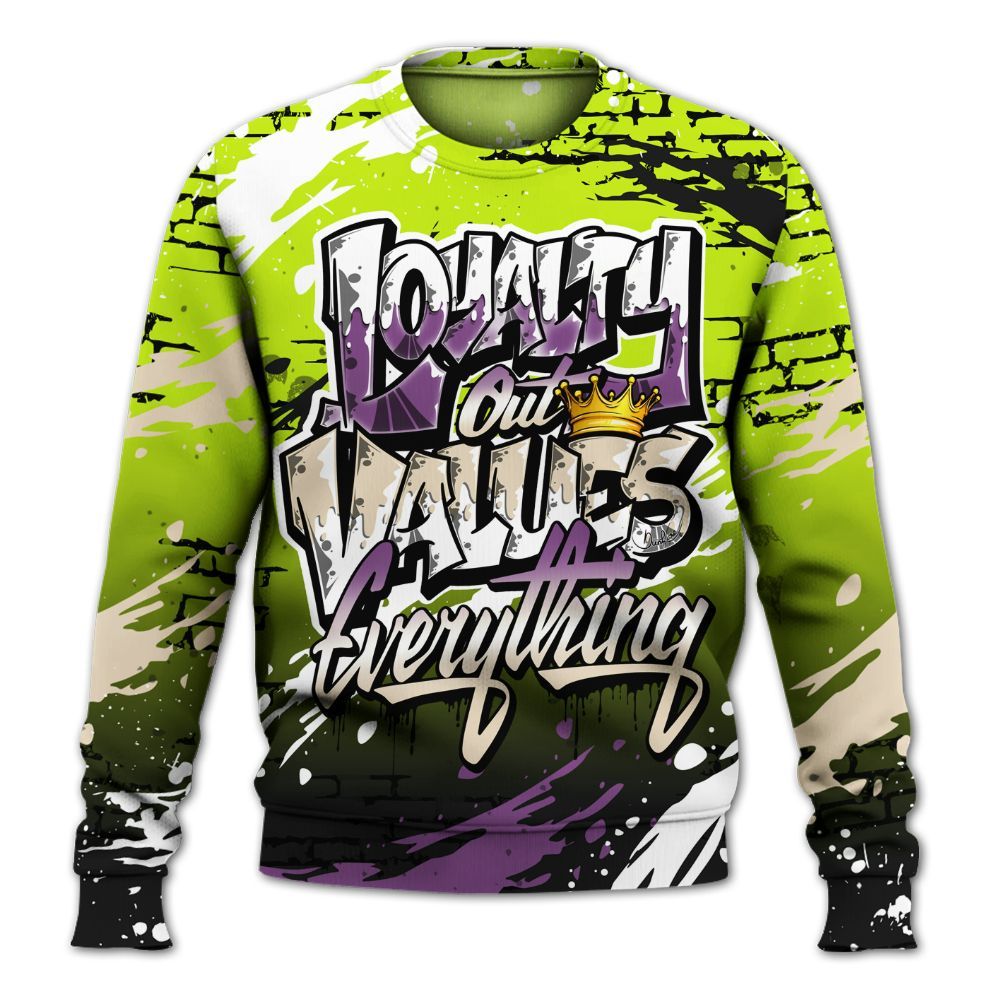 Sweatshirt To Match GS Black Barely Volt 11s - Values Of Loyalty Drip All Over Print