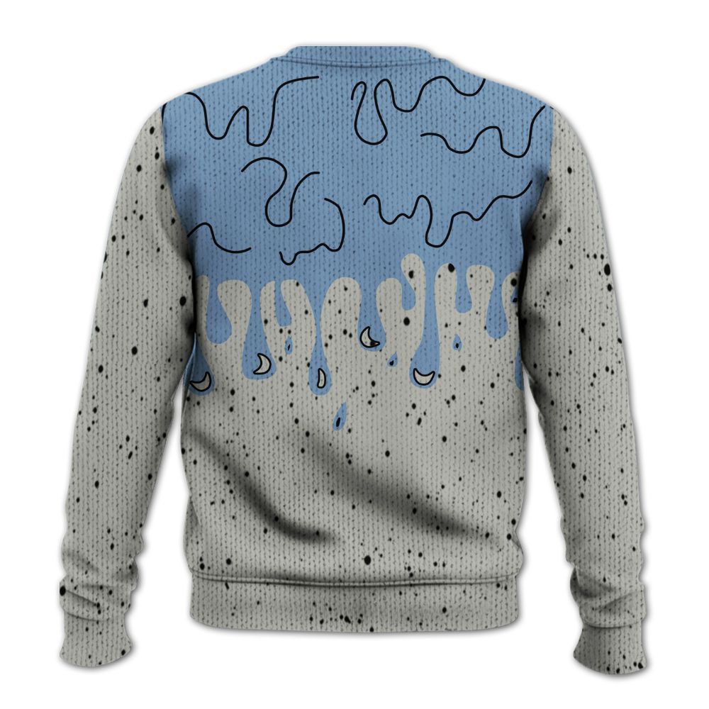 Knitted Sweater To Match University Blue 4s - Snake Trust No One Drip