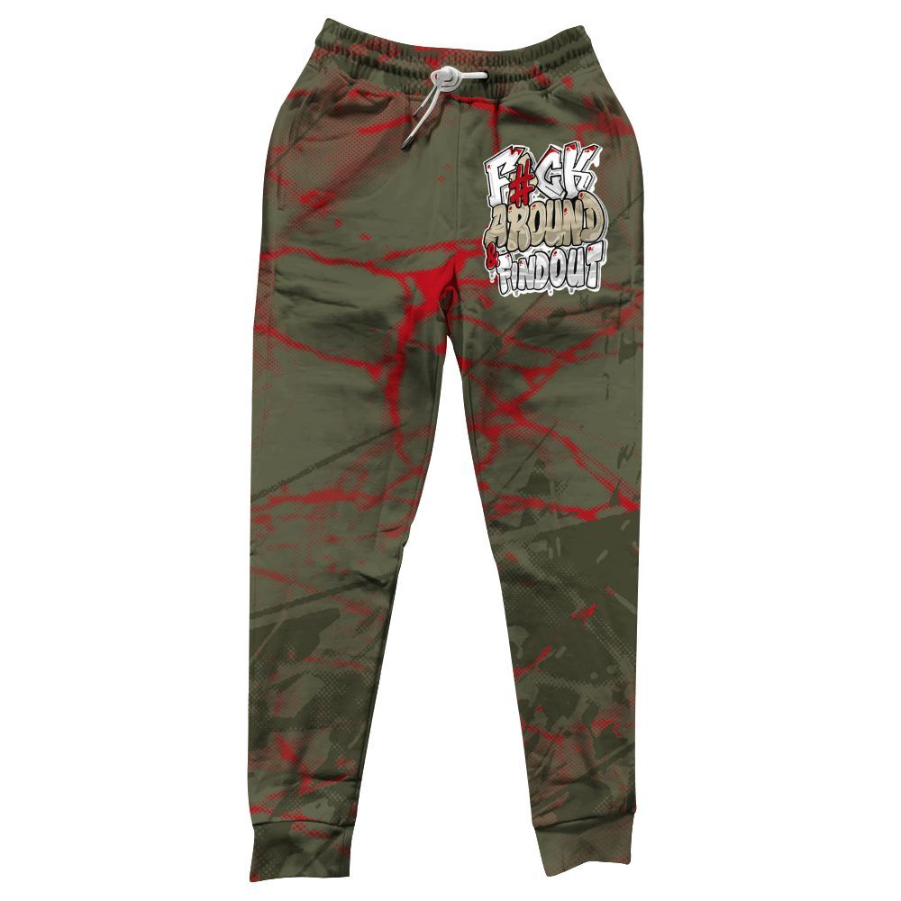 Sweatpant To Match Low OG Medium Olive 1s - F Around Find Out Graphic Profound All Over Print