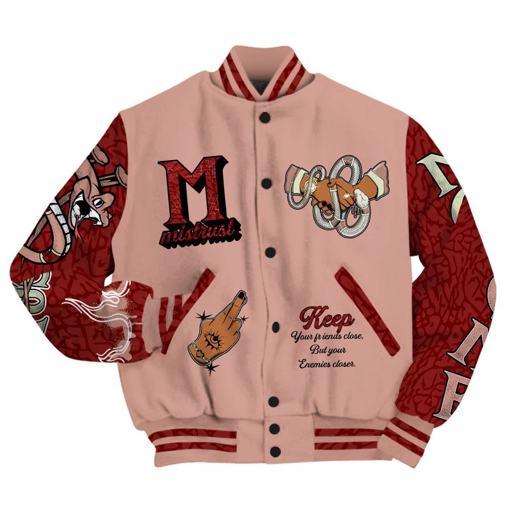 Varsity Jacket To Match Valentines Day 3s - Trust No One Snake-Bite Street Style All Over Print