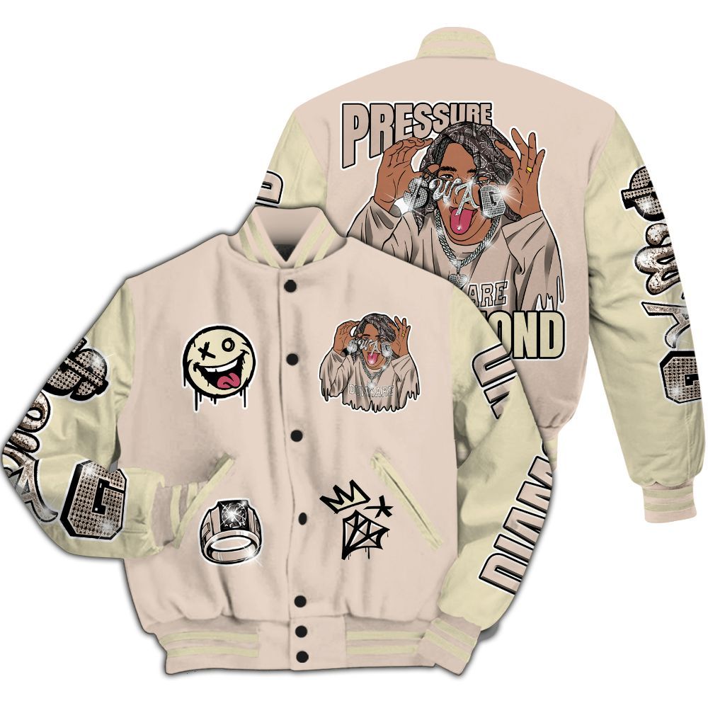 Varsity Jacket To Match A Ma Maniere X Fossil Stone 4s - Pressures Makes Varsity Jacket To Match All Over Print