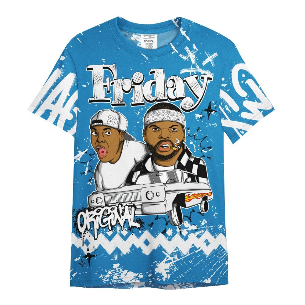 Shirt To Match Retro University Blue 9s - Friday Sneaker Crayon All Over Print