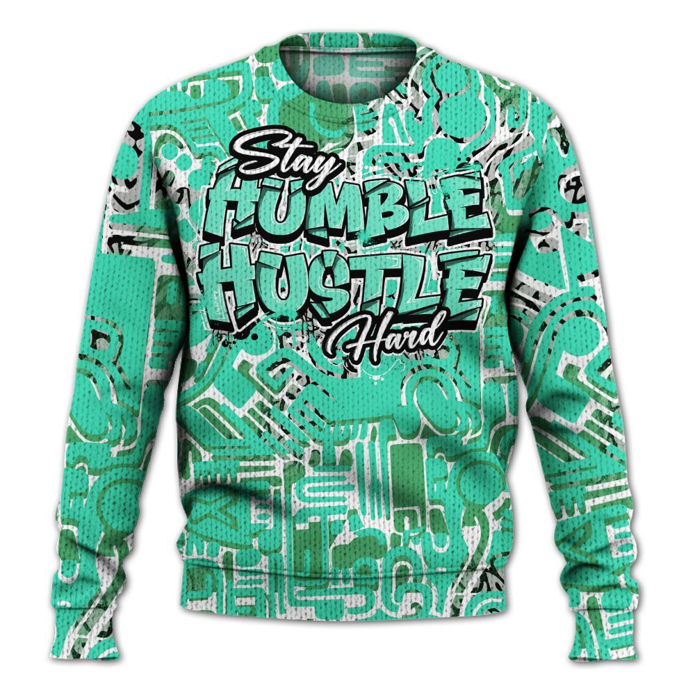 Knitted Sweater To Match Black Green Glow 3s - Humble Hustle Retro Green Glow 3s Outfit