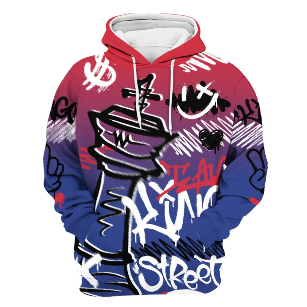 Hoodie To Match Air Griffey Max USA Red White Blue 1s - Street King Chess Streetwear All Over Print