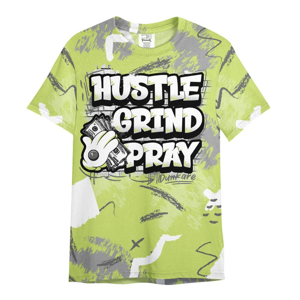Shirt To Match Light Lemon Twist 4s - Hustle Grind Pray All Over Print