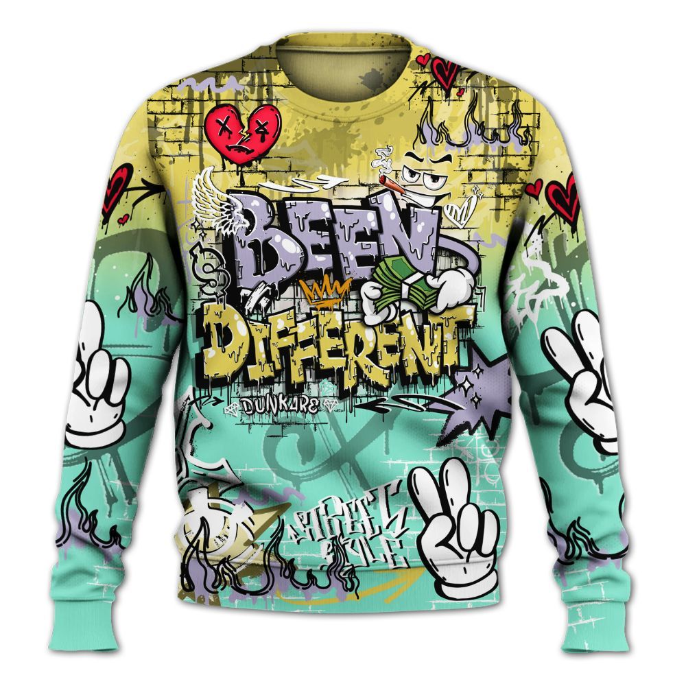 Sweatshirt To Match Dunk Low Easter 2026 - Been Dif2erent Drip Graffiti All Over Print