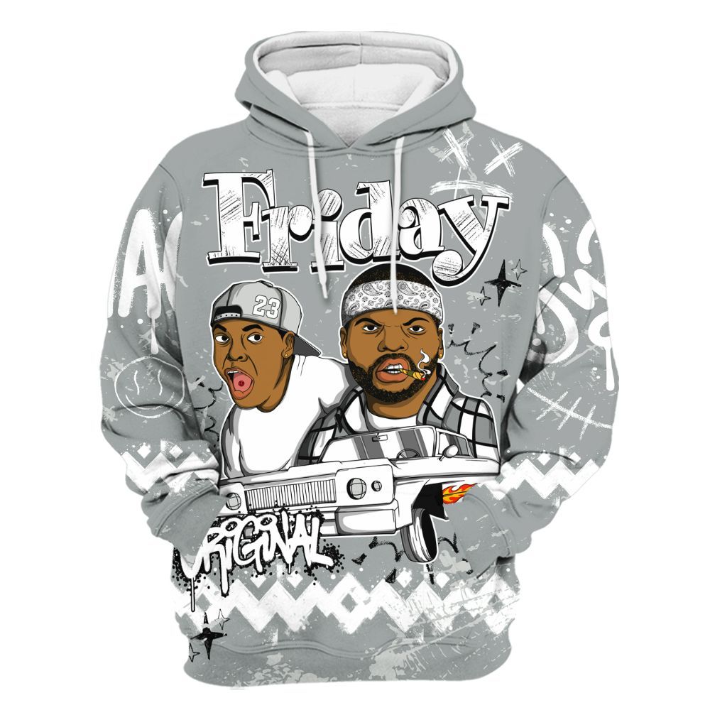 Hoodie To Match Dunk Low White Light Smoke Grey - Friday Sneaker Crayon All Over Print