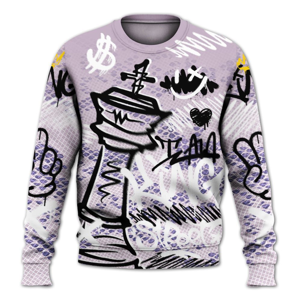 Sweatshirt To Match Air Force 1 Low Purple Snake - Street King Chess Streetwear All Over Print
