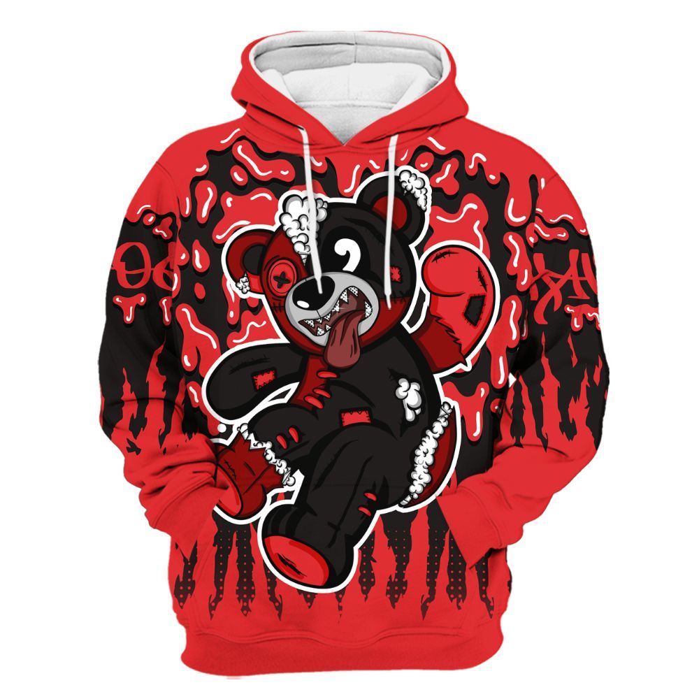 Hoodie To Match Chile Red 9s - Havok Bear Dripping All Over Print