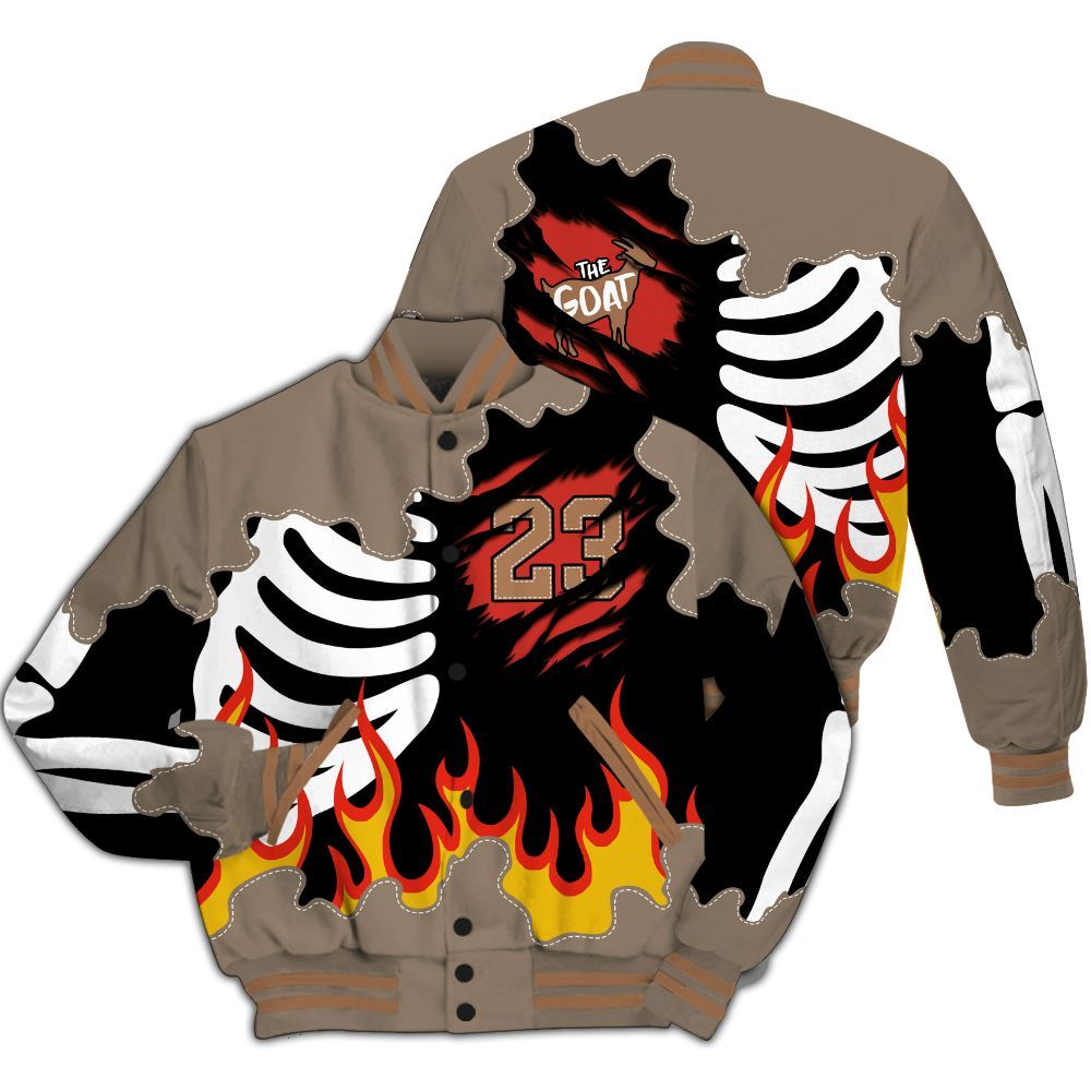 Varsity Jacket To Match Air Max Rocky Distressed - Burning Skeleton 23 G.O.A.T All Over Print