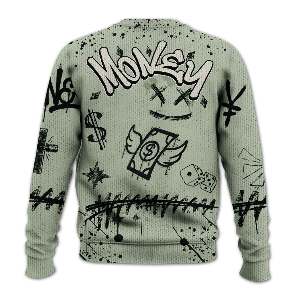 Knitted Sweater To Match Seafoam Sail 4s - Everybody Paid In Full Crayon